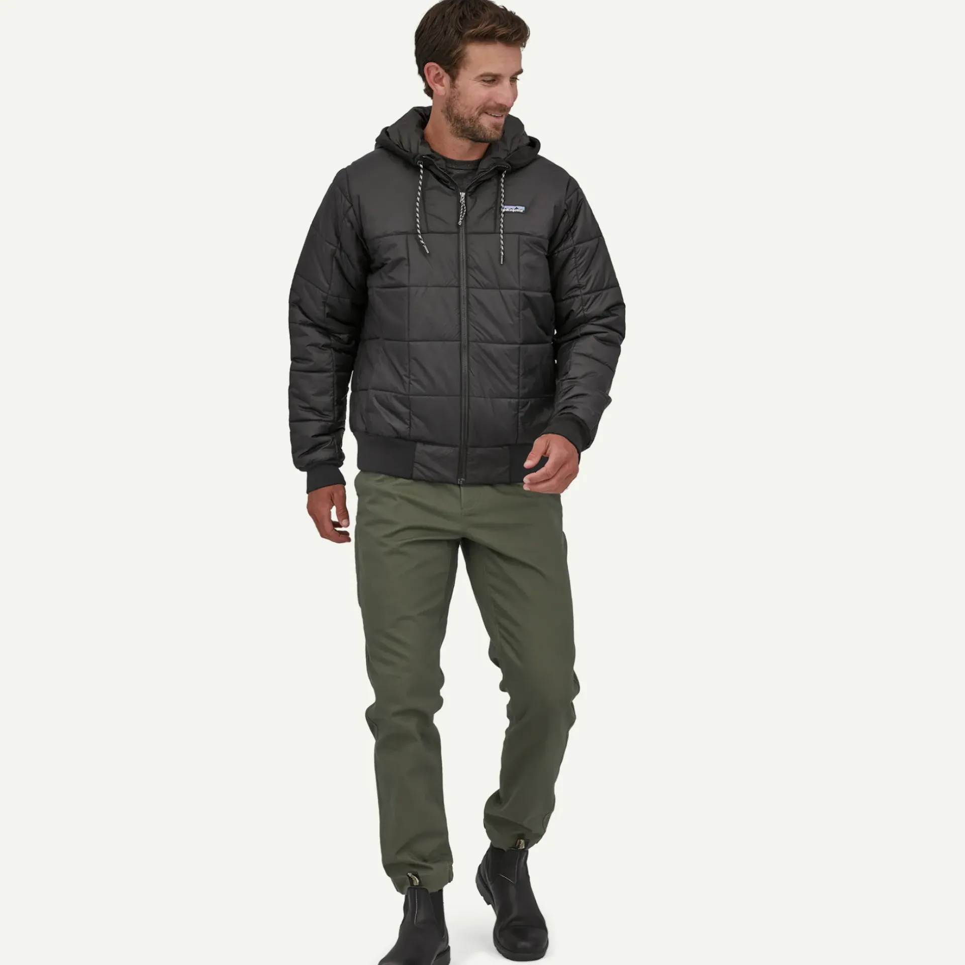Outlet Men's Box Quilted Hoody Men's|Casual