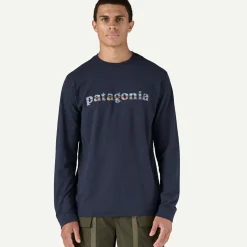 Clearance Men's Long-Sleeved '73 Text Logo Responsibili-Tee&reg; T-Shirts|Long Sleeve