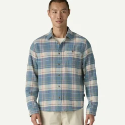 Outlet Men's Long-Sleeved Lightweight Fjord Flannel Shirt Men's|Button Down
