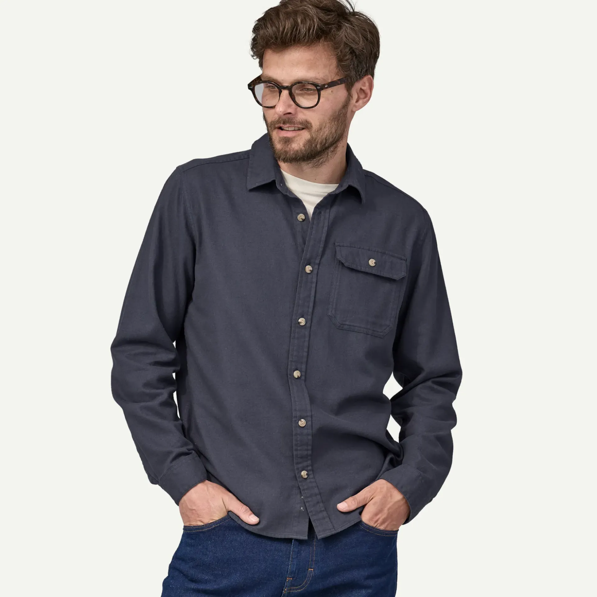 Outlet Men's Long-Sleeved Lightweight Fjord Flannel Shirt Men's|Button Down