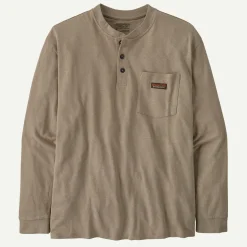 Outlet Men's Long-Sleeved Work Henley Pocket Tee T-Shirts|Long Sleeve