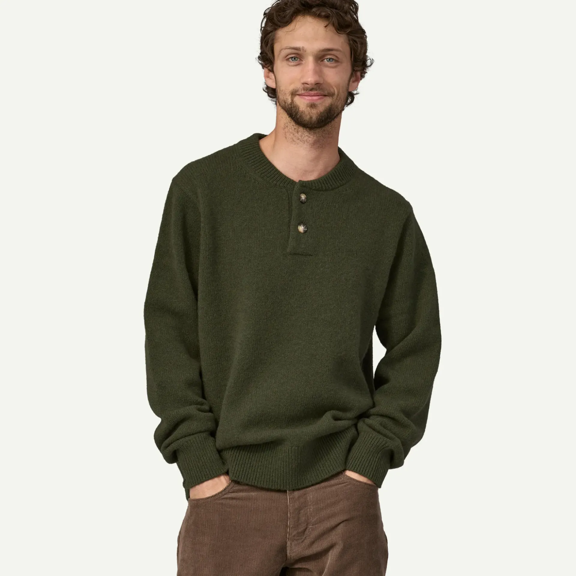 Online Men's Recycled Wool-Blend Buttoned Sweater Men's|Sweaters