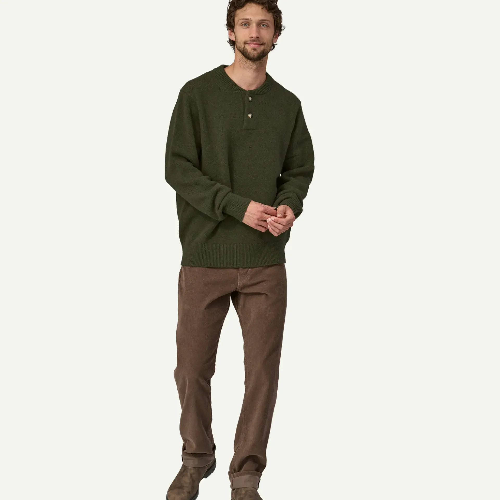 Online Men's Recycled Wool-Blend Buttoned Sweater Men's|Sweaters