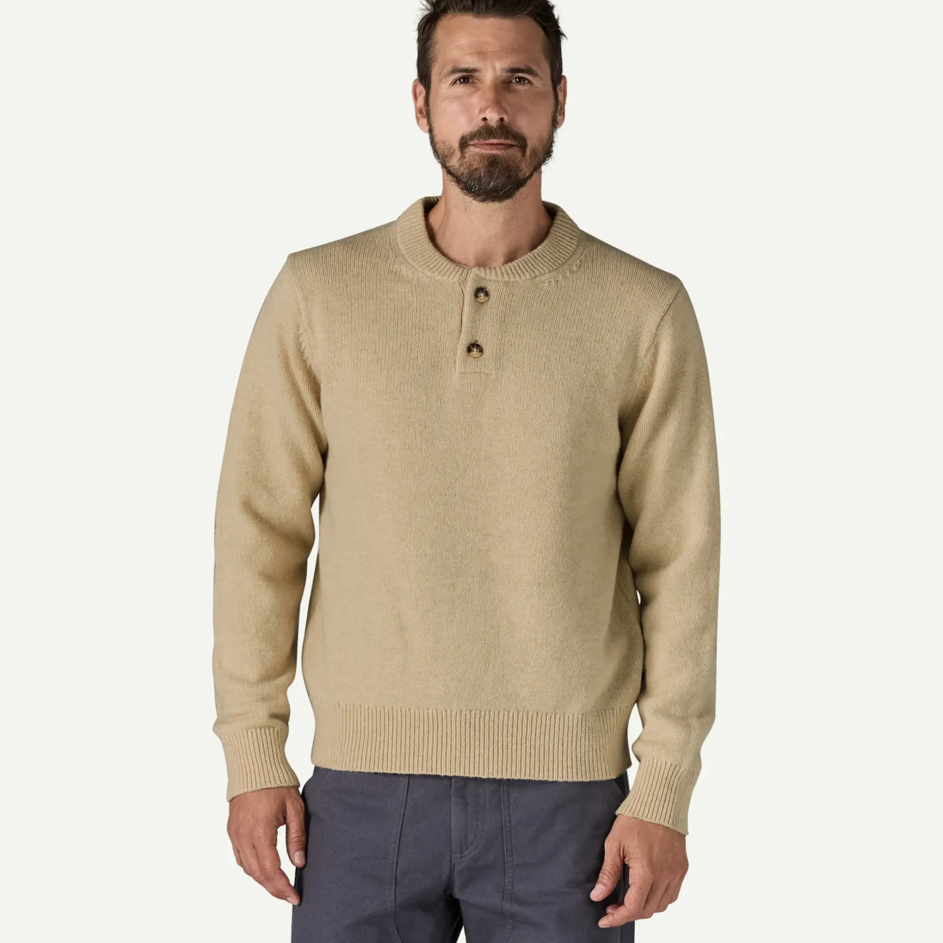 Online Men's Recycled Wool-Blend Buttoned Sweater Men's|Sweaters