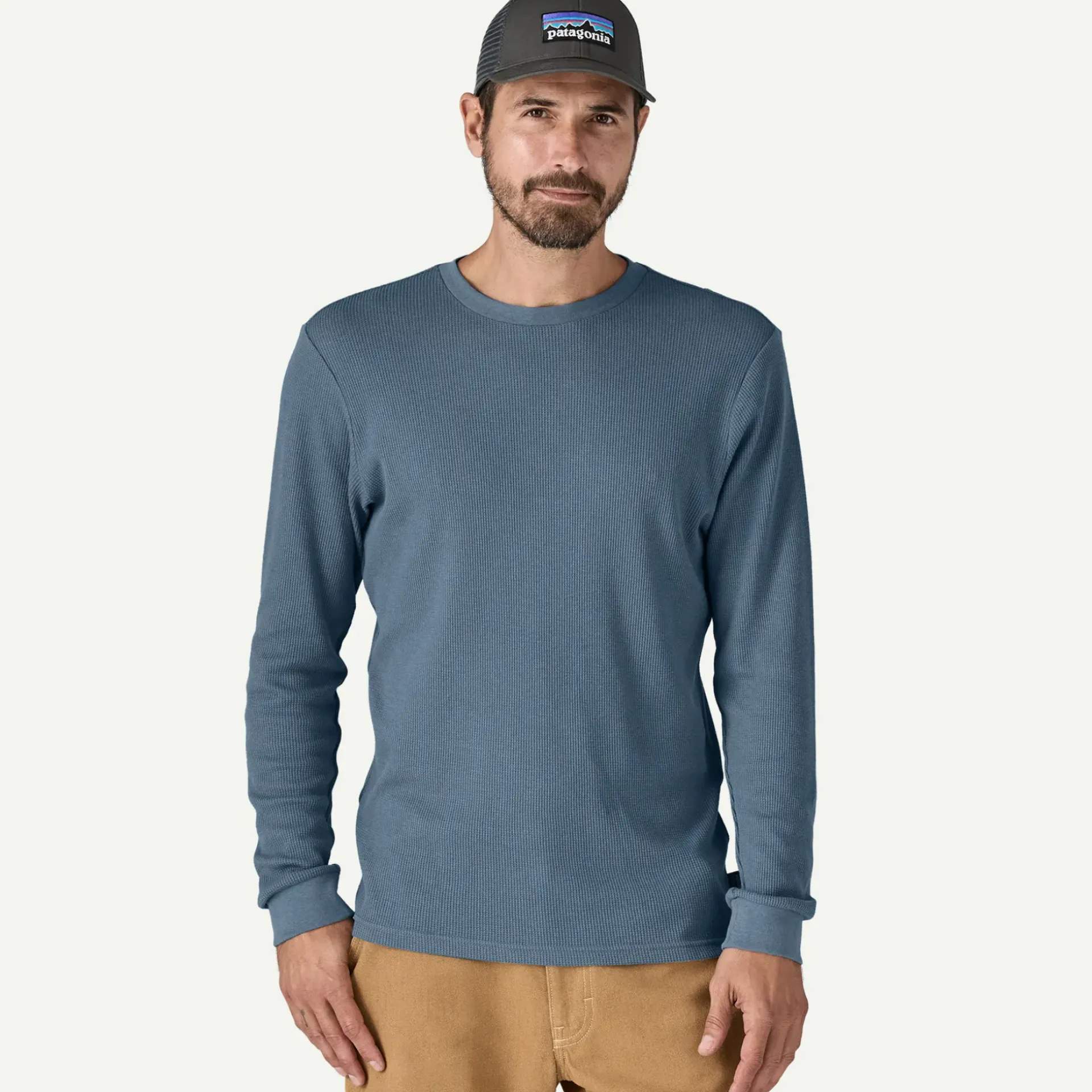 Discount Men's Work Waffle Crewneck T-Shirts|Long Sleeve