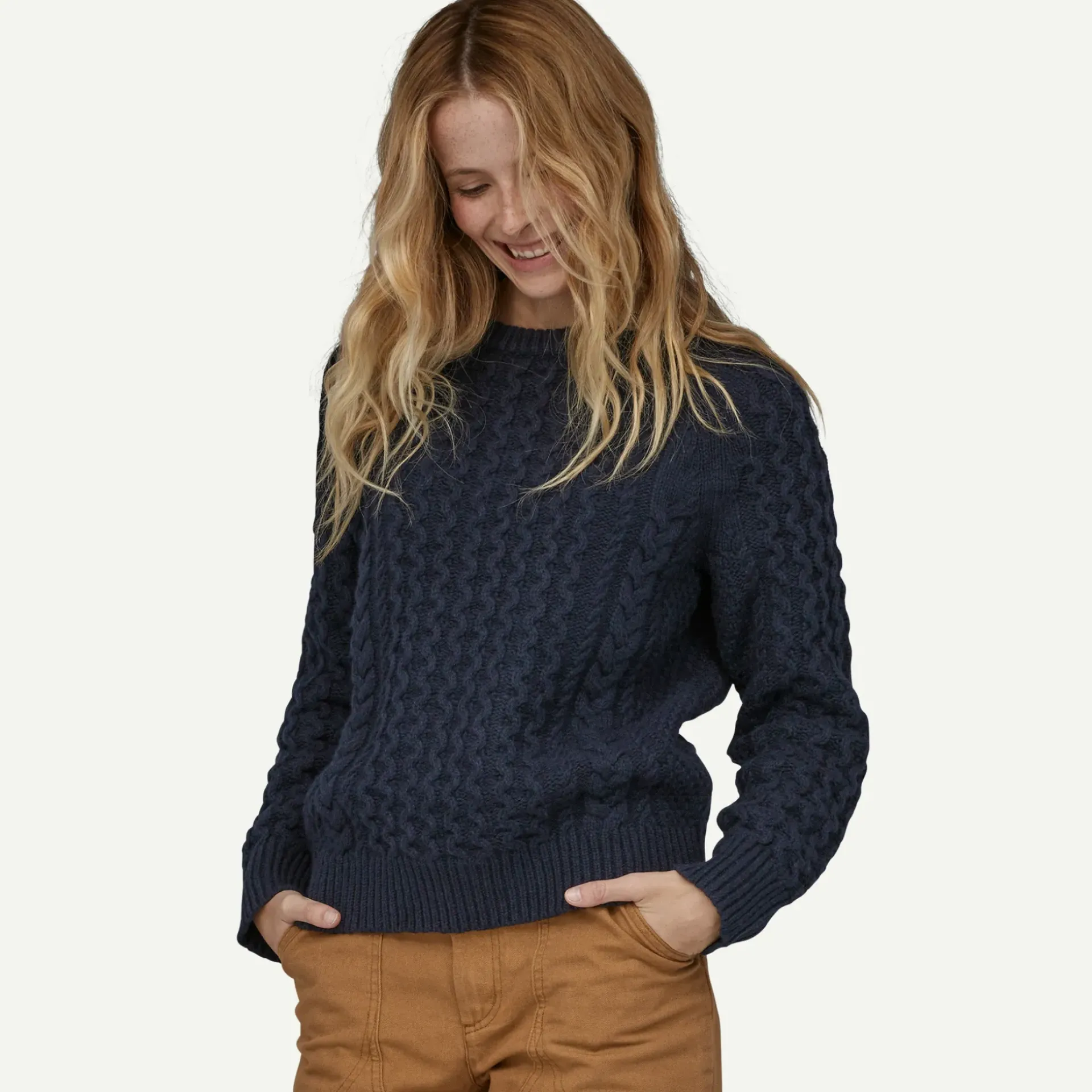 Best Recycled Wool-Blend Cable-Knit Crewneck Sweater Men's|Women’S