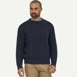 Best Recycled Wool-Blend Cable-Knit Crewneck Sweater Men's|Women’S