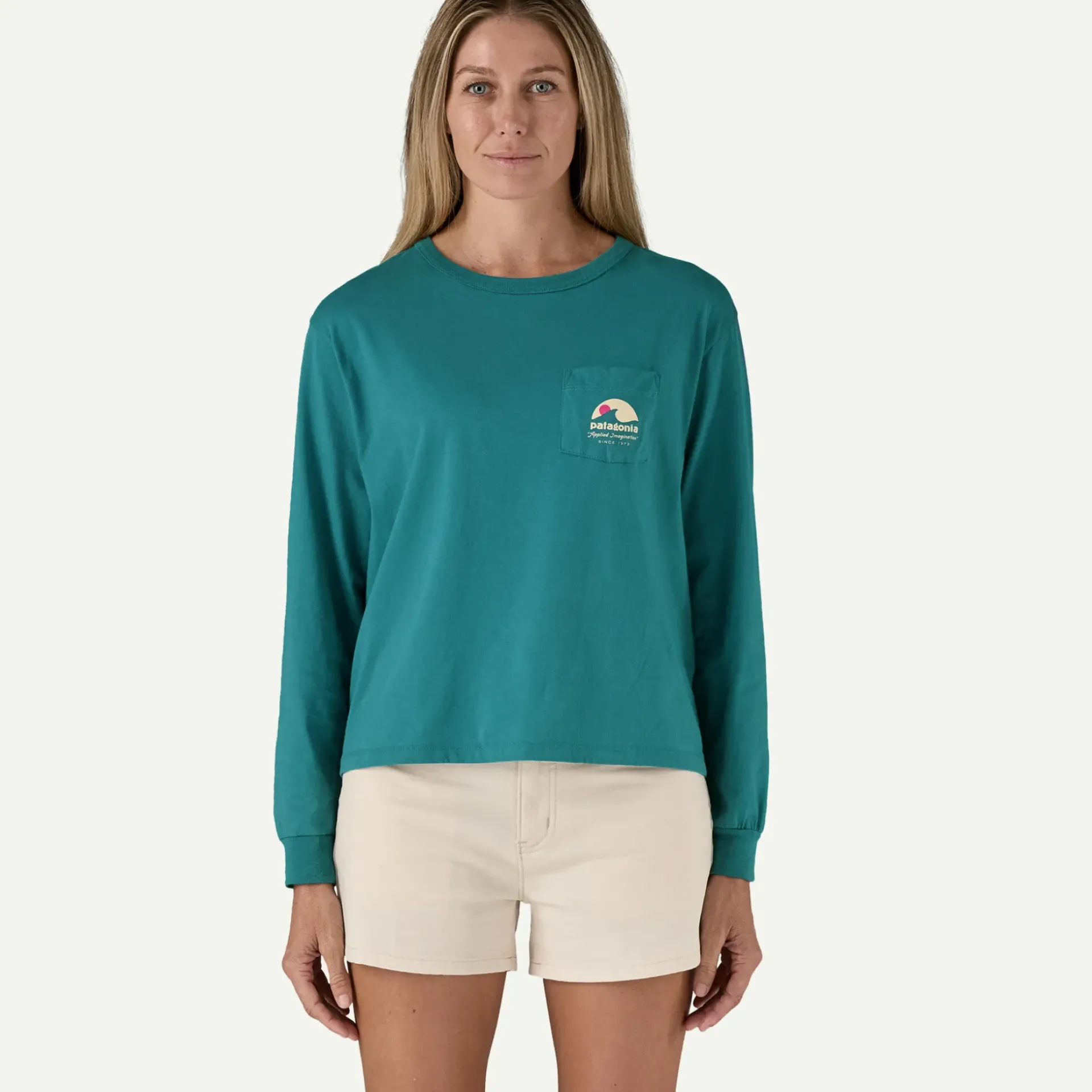 Discount Women's Long-Sleeved Applied Imagination Easy-Cut Organic Pocket T-Shirt Women T-Shirts|Long Sleeve