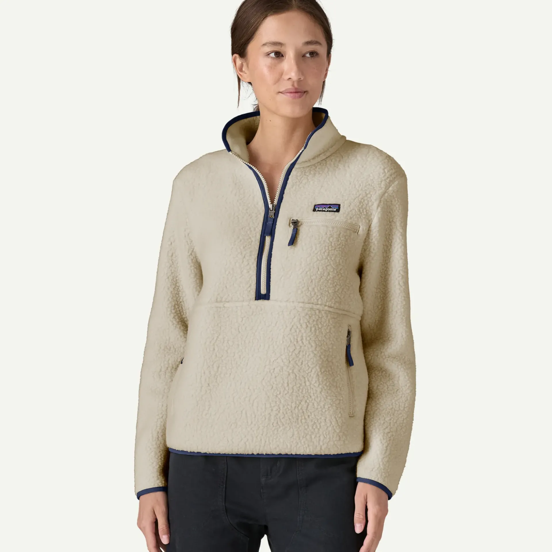 Women's Retro Pile Fleece Marsupial Pullover Women Women’S|Pullovers