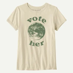 Clearance Women's Vote Her Organic Ringer Tee Women T-Shirts|Short Sleeve